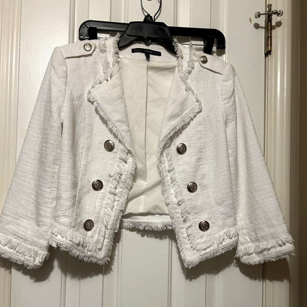 White House Black Market fringe blazer